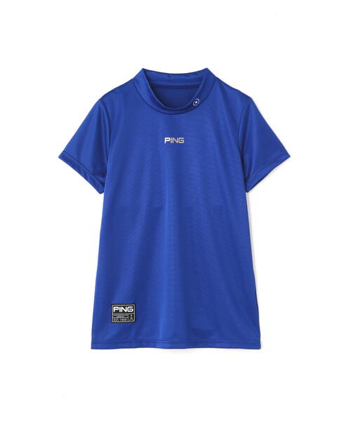 【PING APPAREL】ポリエステルカノコ 半袖ハーフジップハイネックシャツ ＜GOLD LINE＞ (MENS)