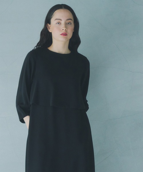 WHYTO.（ホワイト）の「「WHYTO. / ホワイト」Cocoon Dress（ワンピース・レディース・ブラック/ネイビー・38/36）」の3枚目の写真