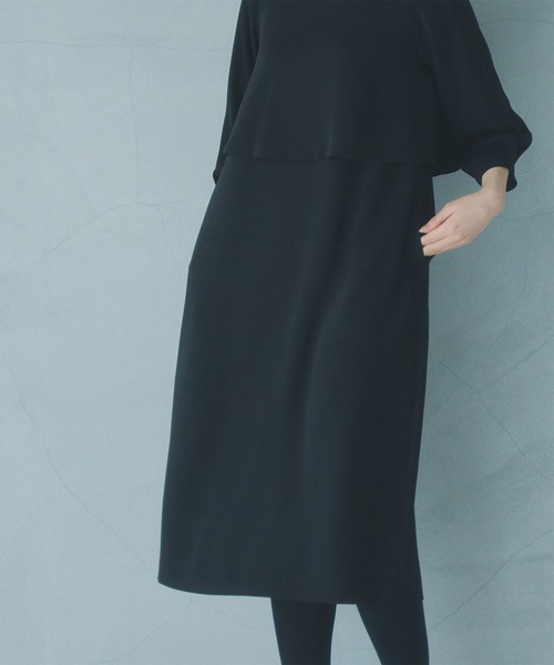 WHYTO.（ホワイト）の「「WHYTO. / ホワイト」Cocoon Dress（ワンピース・レディース・ブラック/ネイビー・38/36）」の5枚目の写真