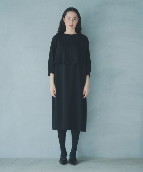 WHYTO.（ホワイト）の「「WHYTO. / ホワイト」Cocoon Dress（ワンピース・レディース・ブラック/ネイビー・38/36）」の7枚目の写真