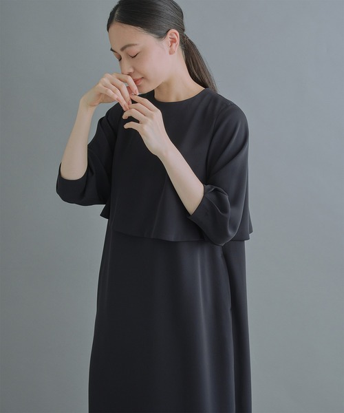 WHYTO.（ホワイト）の「「WHYTO. / ホワイト」Cocoon Dress（ワンピース・レディース・ブラック/ネイビー・38/36）」の11枚目の写真