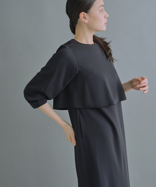 WHYTO.（ホワイト）の「「WHYTO. / ホワイト」Cocoon Dress（ワンピース・レディース・ブラック/ネイビー・38/36）」の14枚目の写真