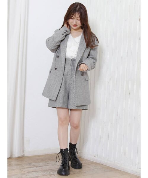 MERCURYDUO（マーキュリーデュオ）の「ハイウエストチェックショートパンツ（その他パンツ・レディース・ライトグレー/その他1・SMALL/MEDIUM）」の12枚目の写真