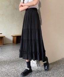 ティアードロングスカート