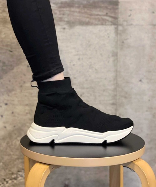 ASH(アッシュ)の「【MISS FLOWER】ニットハイカットスニーカー(スニーカー・レディース・ブラック・35/38/40/39/37/36)」の2枚目の写真