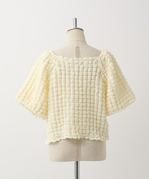 one after another NICE CLAUP（ワンアフターアナザーナイスクラップ）の「羽織にもなるぷくぷくトップス（シャツ/ブラウス・レディース・ブラック/ライトグリーン/アイボリー・FREE）」の19枚目の写真