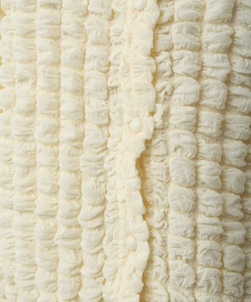 one after another NICE CLAUP（ワンアフターアナザーナイスクラップ）の「羽織にもなるぷくぷくトップス（シャツ/ブラウス・レディース・ブラック/ライトグリーン/アイボリー・FREE）」の22枚目の写真