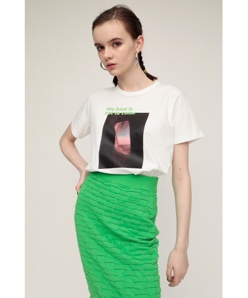 SLY(スライ)の「PHOTO LOGO T/SH フォト ロゴ Tシャツ(Tシャツ/カットソー・レディース・ホワイト/ブラック/杢グレー・FREE)」の2枚目の写真