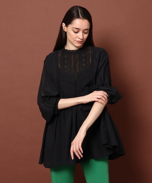 DRESSTERIOR（ドレステリア）の「◆インドレースチュニック（チュニック・レディース・ブラック/オフホワイト/ブルー・38/36）」の14枚目の写真