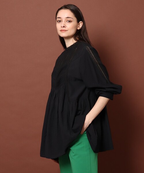 DRESSTERIOR（ドレステリア）の「◆インドレースチュニック（チュニック・レディース・ブラック/オフホワイト/ブルー・38/36）」の6枚目の写真