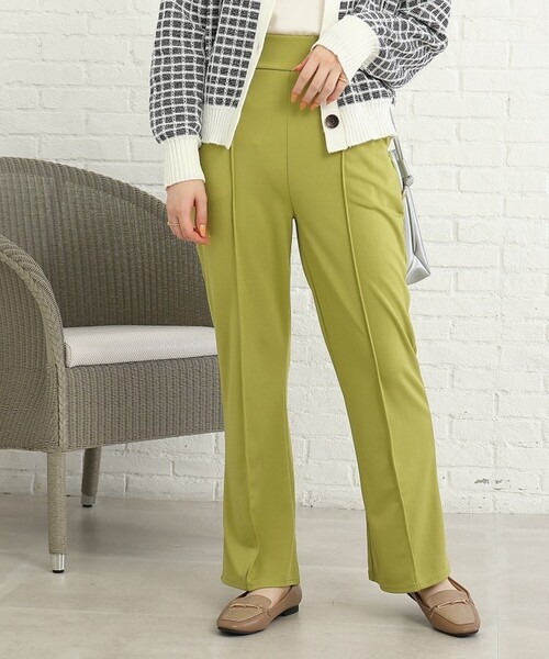 Cutie Blonde（キューティーブロンド）の「◆【S-L】センターシームで美脚見えポンチフレアパンツ（その他パンツ・レディース・ブラック/ダークグリーン/ダークオレンジ/ブルー/黄緑系/ダークブラウン・01/02/03）」の4枚目の写真