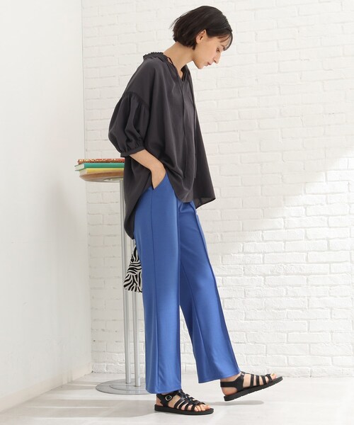 Cutie Blonde（キューティーブロンド）の「◆【S-L】センターシームで美脚見えポンチフレアパンツ（その他パンツ・レディース・ブラック/ダークグリーン/ダークオレンジ/ブルー/黄緑系/ダークブラウン・01/02/03）」の20枚目の写真