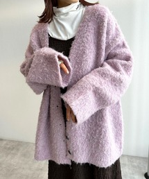 w closet | ブークレ起毛ロングカーディガン(カーディガン/ボレロ)