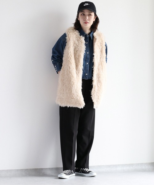 セオリー フォックスファー ベスト ロング フード 総裏地 S ベージュ /MI 中古・古着通販】theory (セオリー) フォックスファーベスト ベージュ