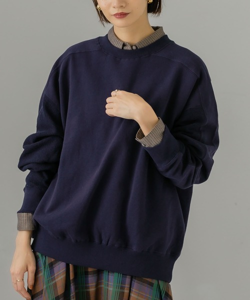 KBF（ケイビーエフ）の「リバーススリーブスウェット（Tシャツ/カットソー・レディース・オフホワイト/グリーン/ネイビー・ONE）」の3枚目の写真