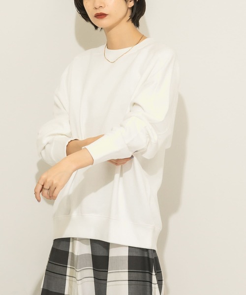 KBF（ケイビーエフ）の「リバーススリーブスウェット（Tシャツ/カットソー・レディース・オフホワイト/グリーン/ネイビー・ONE）」の15枚目の写真