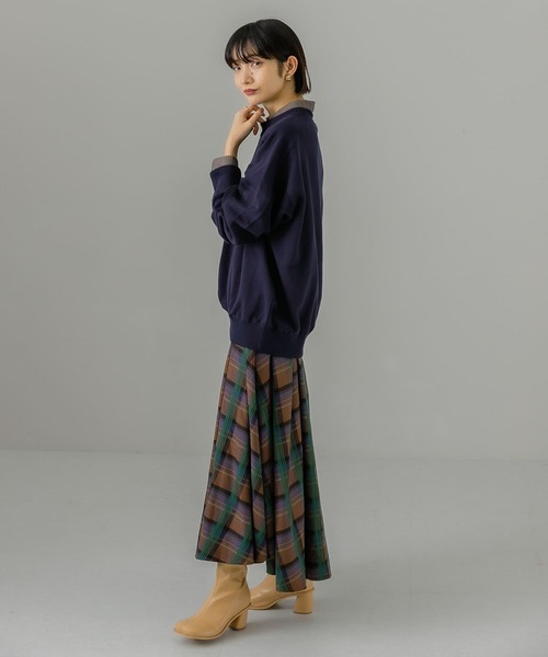 KBF（ケイビーエフ）の「リバーススリーブスウェット（Tシャツ/カットソー・レディース・オフホワイト/グリーン/ネイビー・ONE）」の12枚目の写真