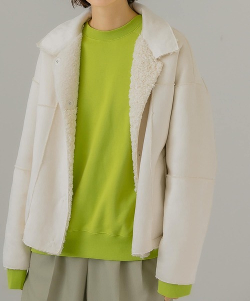 KBF（ケイビーエフ）の「リバーススリーブスウェット（Tシャツ/カットソー・レディース・オフホワイト/グリーン/ネイビー・ONE）」の22枚目の写真