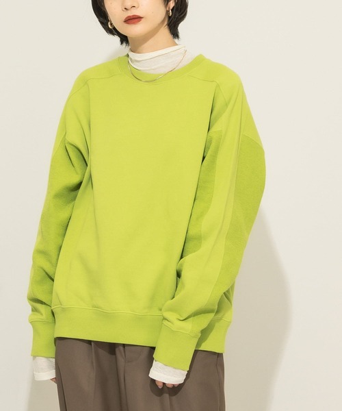 KBF（ケイビーエフ）の「リバーススリーブスウェット（Tシャツ/カットソー・レディース・オフホワイト/グリーン/ネイビー・ONE）」の18枚目の写真