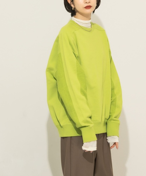 KBF（ケイビーエフ）の「リバーススリーブスウェット（Tシャツ/カットソー・レディース・オフホワイト/グリーン/ネイビー・ONE）」の10枚目の写真