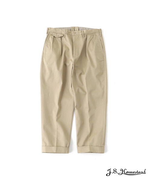 JOURNAL STANDARD J.S HOMESTEAD(ジャーナルスタンダードホームステッド)の「【J.S.Homestead】ヘビーウェポン 2タック オフィサー クロップドパンツ1(チノパンツ・メンズ・アイボリー/ベージュ/ネイビー/キャメル・MEDIUM/SMALL/LARGE)」の3枚目の写真