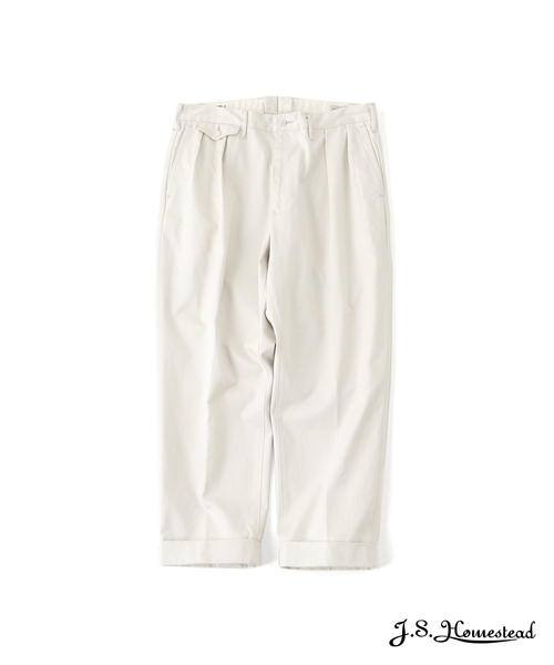 JOURNAL STANDARD J.S HOMESTEAD(ジャーナルスタンダードホームステッド)の「【J.S.Homestead】ヘビーウェポン 2タック オフィサー クロップドパンツ1(チノパンツ・メンズ・アイボリー/ベージュ/ネイビー/キャメル・MEDIUM/SMALL/LARGE)」の2枚目の写真