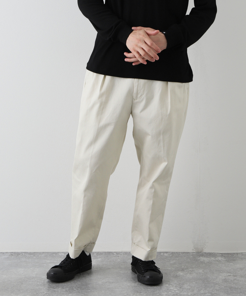 JOURNAL STANDARD J.S HOMESTEAD(ジャーナルスタンダードホームステッド)の「【J.S.Homestead】ヘビーウェポン 2タック オフィサー クロップドパンツ1(チノパンツ・メンズ・アイボリー/ベージュ/ネイビー/キャメル・MEDIUM/SMALL/LARGE)」の5枚目の写真