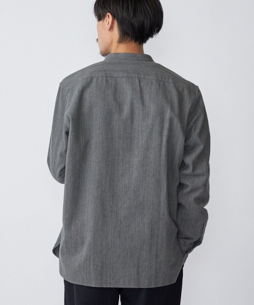 SHIPS（シップス）の「SHIPS: リラックスフィット バンドカラー ネルシャツ（シャツ/ブラウス・メンズ・オフホワイト/グレー/グリーン・SMALL/MEDIUM/LARGE/X-LARGE）」の6枚目の写真