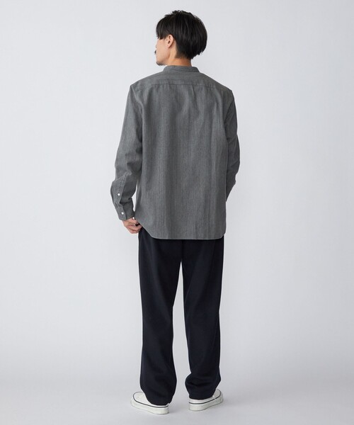 SHIPS（シップス）の「SHIPS: リラックスフィット バンドカラー ネルシャツ（シャツ/ブラウス・メンズ・オフホワイト/グレー/グリーン・SMALL/MEDIUM/LARGE/X-LARGE）」の10枚目の写真