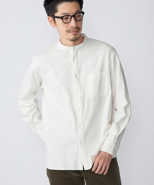 SHIPS（シップス）の「SHIPS: リラックスフィット バンドカラー ネルシャツ（シャツ/ブラウス・メンズ・オフホワイト/グレー/グリーン・SMALL/MEDIUM/LARGE/X-LARGE）」の12枚目の写真