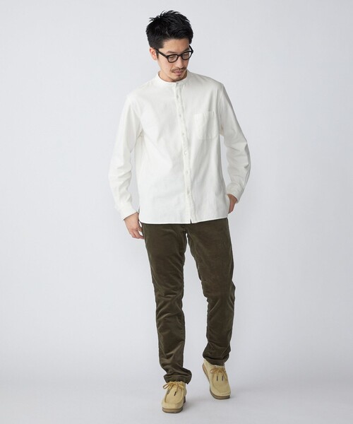 SHIPS（シップス）の「SHIPS: リラックスフィット バンドカラー ネルシャツ（シャツ/ブラウス・メンズ・オフホワイト/グレー/グリーン・SMALL/MEDIUM/LARGE/X-LARGE）」の13枚目の写真