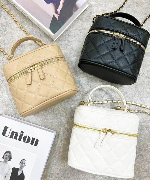 INGNI(イング)の「バニティショルダーBAG(ハンドバッグ・レディース・ブラック/オフホワイト/ベージュ・ONE SIZE)」の3枚目の写真