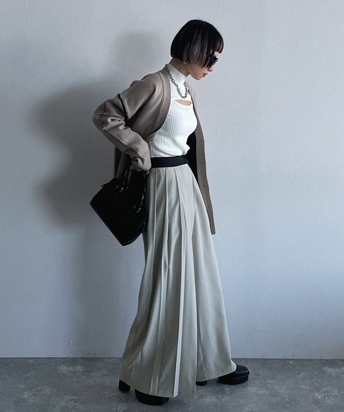 PAGEBOY（ページボーイ）の「WEB限定アイテム / モードプリーツパンツ（その他パンツ・レディース・ライトブルー/ブラック/グレイッシュベージュ・FREE）」の9枚目の写真