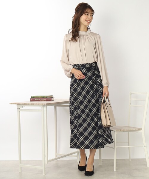 DRESKIP(ドレスキップ)の「◆【オンオフで活躍!】チェックフレアスカート(スカート・レディース・ベージュ系その他2/ブラウン系2/ネイビー系1・02/04/03)」の17枚目の写真