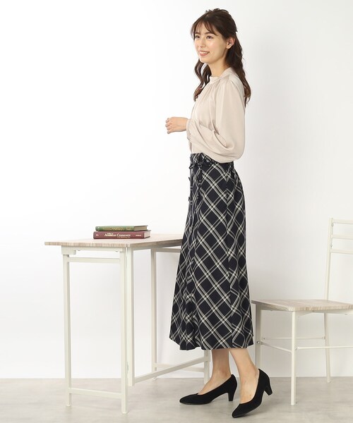DRESKIP(ドレスキップ)の「◆【オンオフで活躍!】チェックフレアスカート(スカート・レディース・ベージュ系その他2/ブラウン系2/ネイビー系1・02/04/03)」の18枚目の写真