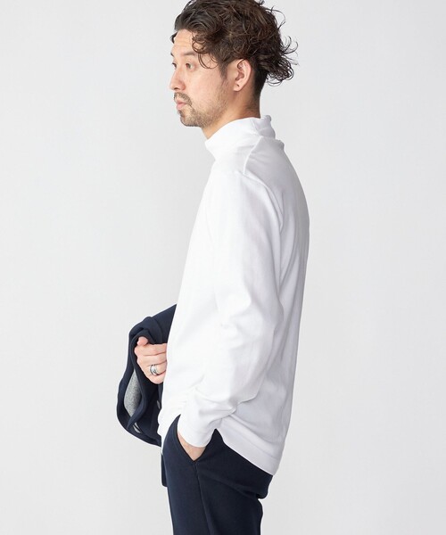SHIPS（シップス）の「SHIPS: プラチナム コットン ハイネック プルオーバー (ロンT)（Tシャツ/カットソー・メンズ・ホワイト/ネイビー/ブラウン・SMALL/MEDIUM/LARGE/X-LARGE）」の5枚目の写真