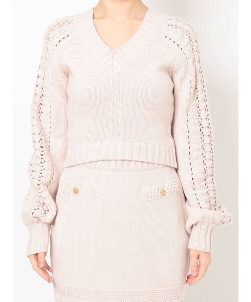 RESEXXY（リゼクシー）の「Vネッククロップドニット【セットアップ着用可能】（ニット/セーター・レディース・ブラック/ブルー/アイボリー・FREE）」の13枚目の写真