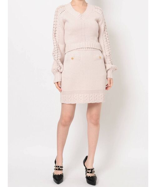 RESEXXY（リゼクシー）の「Vネッククロップドニット【セットアップ着用可能】（ニット/セーター・レディース・ブラック/ブルー/アイボリー・FREE）」の19枚目の写真