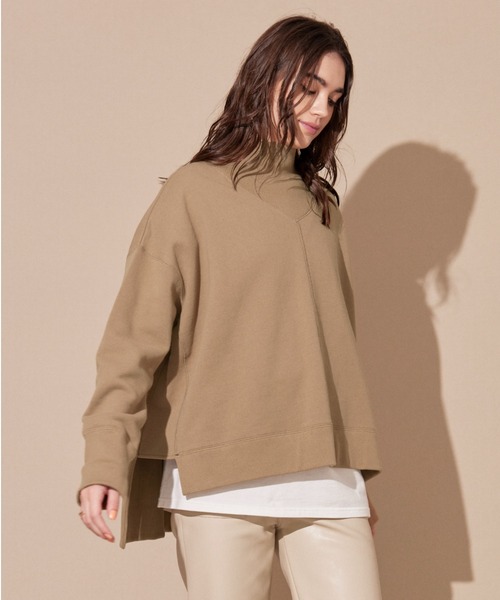 ALEXIA STAM（アリシアスタン）の「High Neck Step Hem Sweatshirt /ハイネックステップヘムスウェットシャツ（スウェット・レディース・オフホワイト/チャコールグレー/ベージュ・FREE）」の19枚目の写真