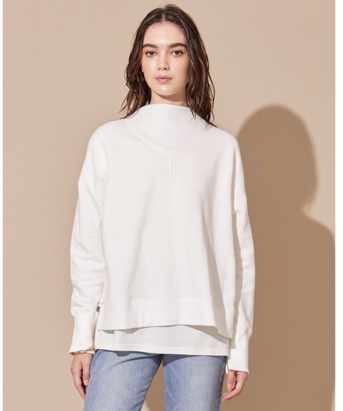 ALEXIA STAM（アリシアスタン）の「High Neck Step Hem Sweatshirt /ハイネックステップヘムスウェットシャツ（スウェット・レディース・オフホワイト/チャコールグレー/ベージュ・FREE）」の5枚目の写真