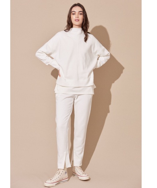 ALEXIA STAM（アリシアスタン）の「High Neck Step Hem Sweatshirt /ハイネックステップヘムスウェットシャツ（スウェット・レディース・オフホワイト/チャコールグレー/ベージュ・FREE）」の10枚目の写真