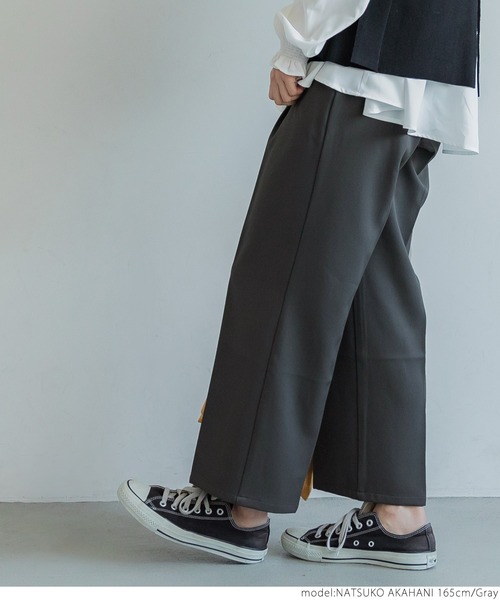coca(coca)(コカ)の「タックパンツ(スラックス・レディース・グレー/グリーン・M/L)」の6枚目の写真