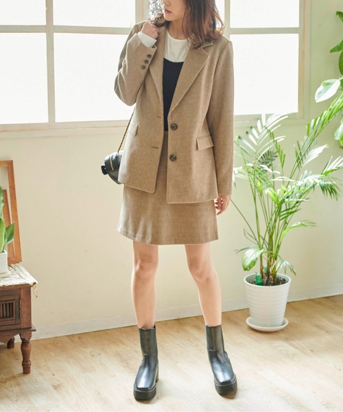 FREE'S MART（フリーズマート）の「【Sシリーズ対応】◆起毛テーラードジャケット（テーラードジャケット・レディース・ブラック系その他/ベージュ/ブラウン系その他/イエロー・X-SMALL/SMALL/MEDIUM）」の11枚目の写真