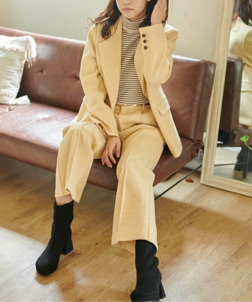 FREE'S MART（フリーズマート）の「【Sシリーズ対応】◆起毛テーラードジャケット（テーラードジャケット・レディース・ブラック系その他/ベージュ/ブラウン系その他/イエロー・X-SMALL/SMALL/MEDIUM）」の10枚目の写真