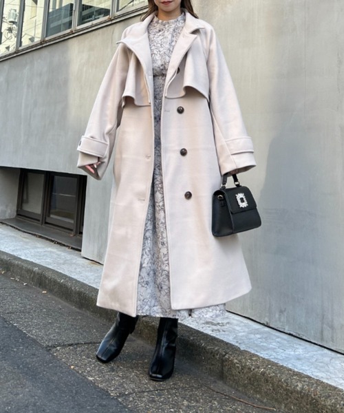 INGNI(イング)の「スタンドカラーケープロングコート(その他アウター・レディース・アイボリー/ライトグレー/モカ・M)」の12枚目の写真