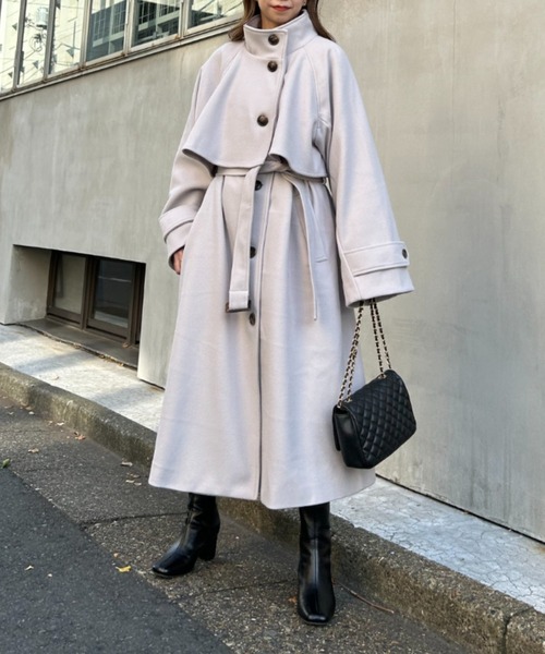 INGNI(イング)の「スタンドカラーケープロングコート(その他アウター・レディース・アイボリー/ライトグレー/モカ・M)」の20枚目の写真