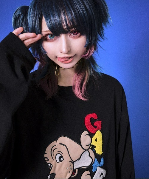 GALFY(ガルフィー)の「A'GEM/9 × .kom『GALFY/ガルフィー』星のお犬様ロン Tee(Tシャツ/カットソー・メンズ・ホワイト/ブラック/グリーン・L)」の12枚目の写真