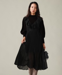 Cheek | ニットワンピシフォンドレスＳＥＴ(ワンピース)