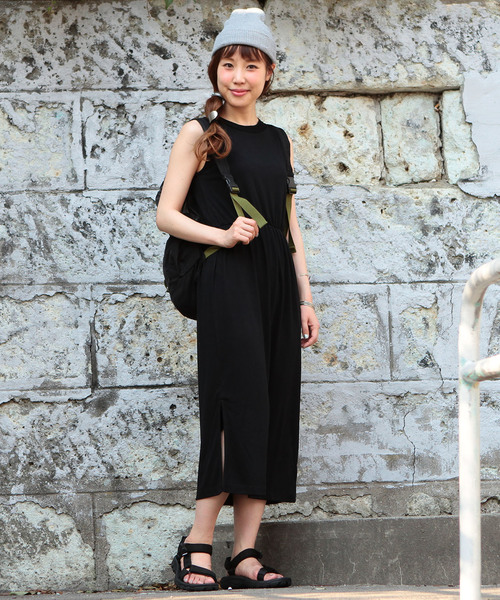 Another Edition（アナザーエディション）の「ノースリーブマキシワンピース/AEBC NSL MAXI OP（ワンピース・レディース・ブラック/グレー/ライトグレー/オリーブ・フリー）」の2枚目の写真