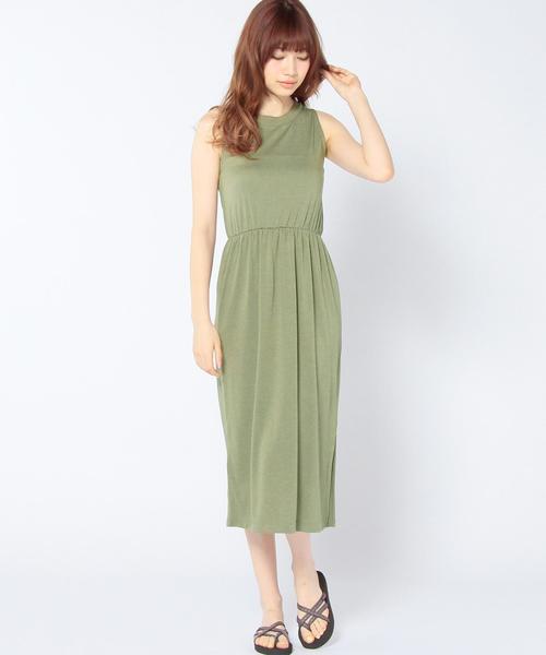 Another Edition（アナザーエディション）の「ノースリーブマキシワンピース/AEBC NSL MAXI OP（ワンピース・レディース・ブラック/グレー/ライトグレー/オリーブ・フリー）」の13枚目の写真